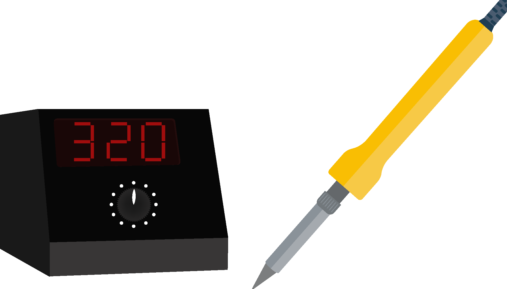 Soldering Guide: Heat-up the soldering iron to about 320°C